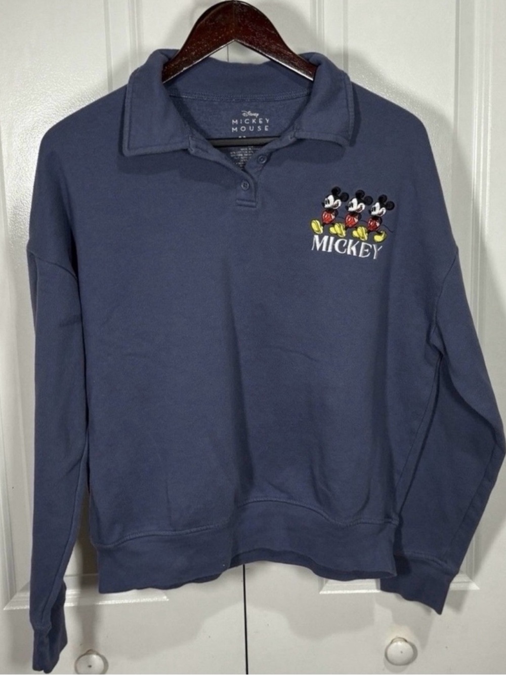 Disney Mickey Mouse Navy Pullover Sweatshirt Size Small unisex
